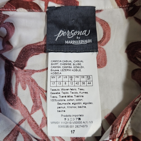 PERSONA By MARINA RINALDI Floral Print Women's Top. - Picture 12 of 14